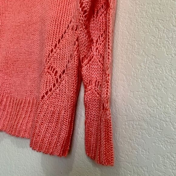 LC Lauren Conrad coral sweater women Long sleeve cowl neck knit sweater size S - Picture 7 of 10
